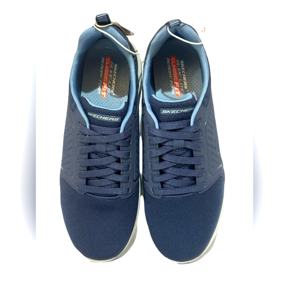 Skechers Glide-Lite Men's Classic Shoes Fit With Memory Foam (Navy, Medium 9)